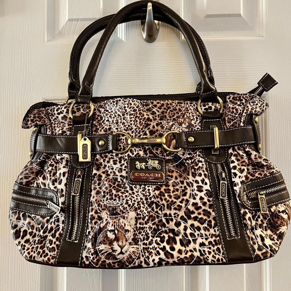 Coach cheetah print handbag